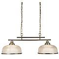 Lampadario Rustico-Country Bistrot Ii Acciaio Ottone Vetro 2 Luci E27 3592-2AB