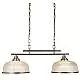 Lampadario Rustico-Country Bistrot Ii Acciaio Ottone Vetro 2 Luci E27
