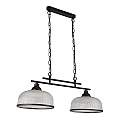Lampadario Rustico-Country Highworth Acciaio Nero Vetro Trasparente 2 Luci E27 3592-2BK