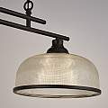 Lampadario Rustico-Country Highworth Acciaio Nero Vetro Trasparente 2 Luci E27 3592-2BK