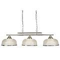 Lampadario Rustico Bistrot Ii Acciaio Argento Vetro Trasparente 3 Luci E27 3593-3SS