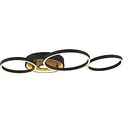 Plafoniera Moderno Curiosità Acciaio Nero Policarbonato Marrone Led 40W 3000K