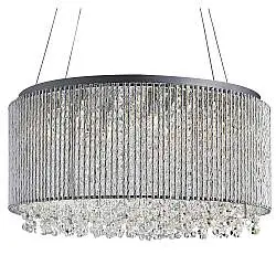 Lampadario Classico Elisa I Acciaio Cromo Vetro Trasparente 8 Luci G9