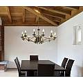 Lampadario Classico Ascot Acciaio Ottone 12 Luci E14 41312-12AB