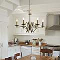 Lampadario Industrial-Nordico Ascot Acciaio Ottone 6 Luci E14 41312-6AB