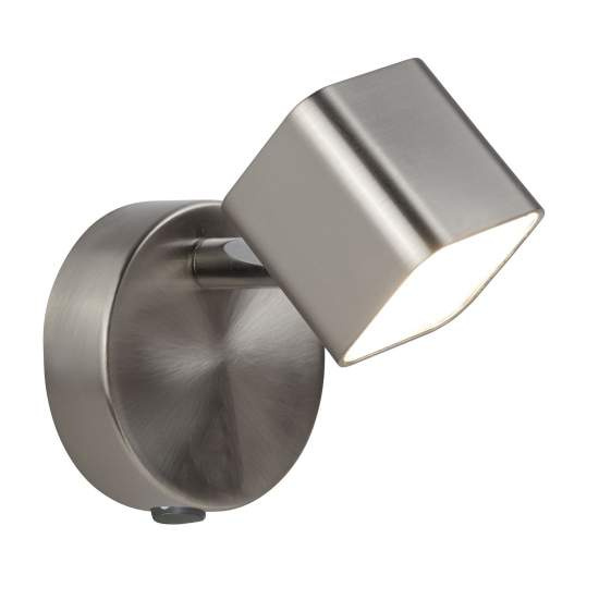 Plafoniera Quadruplo Acciaio Argento Policarbonato Cromo Led 5W 3000K 4231SS