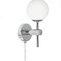 Applique Contemporanea Globale Acciaio Cromo Vetro Bianco 1 Luce G9 4337-1-LED