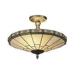 Plafoniera Classica New York Acciaio Bronzo Vetro 2 Luci E14