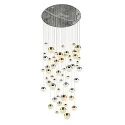 Plafoniera Contemp Pianeti Acciaio Cromo Policarbonato Ottone Led 376W 4000K