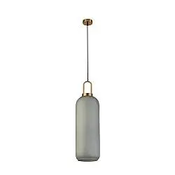 Sospensione Contemporanea Pipetta Acciaio Ottone Vetro 1 Luce E27