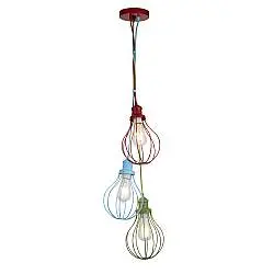Lampadario Contemporaneo Novità Acciaio Multicolor 3 Luci E27