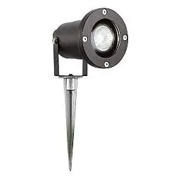 Faretto Da Esterno Moderna Spikey Alluminio Nero Vetro 1 Luce Gu10