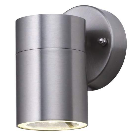 Applique Moderna Metro Acciaio Argento Vetro Trasparente 1 Luce Gu10 5008-1-LED