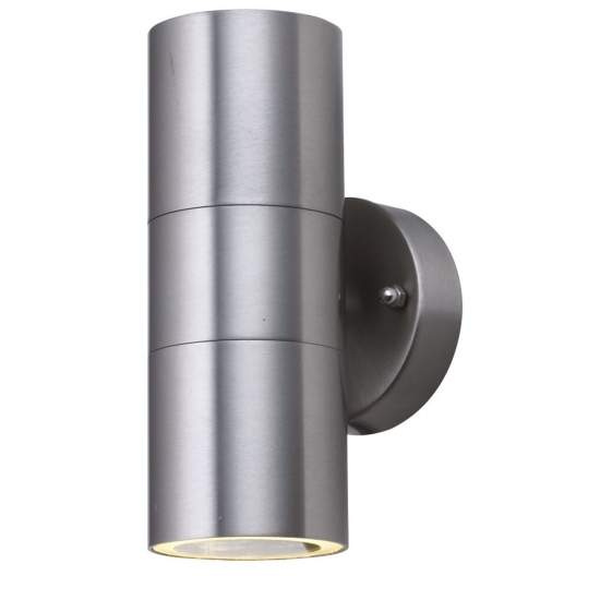 Applique Moderna Metro Acciaio Argento Vetro Trasparente 2 Luci Gu10 5008-2-LED
