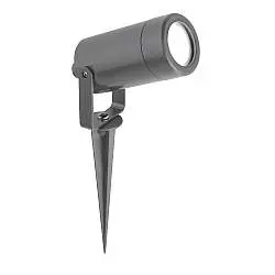 Faretto Picchetto Moderno Spikey Policarbonato Grigio Trasparente 1 Luce Gu10