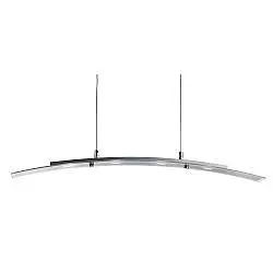 Lampadario Moderno Curva Acciaio Argento Led 20W 3000K