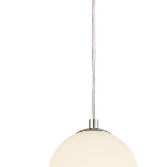 Lampadario Contemporaneo Palla Neve Acciaio Cromo Vetro Bianco Led 18,97W 3000K 51022-3CC