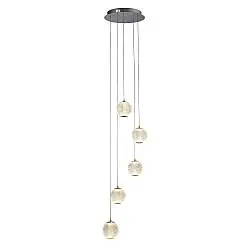 Lampadario Contemporaneo Fascino Acciaio Cromo Policarbonato Led 28W 3000K