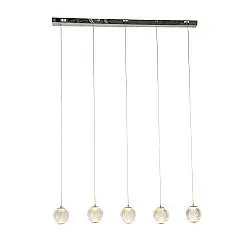 Lampadario Lineare Contemp Fascino Acciaio Cromo Policarbonato Led 28W 3000K