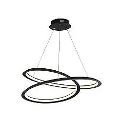 Lampadario Moderno Vortice Ii Acciaio Nero Silicone Bianco Led 41,13W 3000K