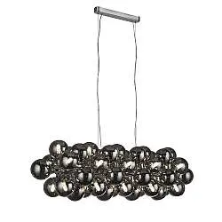 Lampadario Contemporaneo Bacca Acciaio Cromo Vetro 25 Luci G9