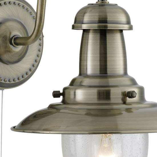 Applique Classica Fisher Man Acciaio Adjustable Vetro 1 Luce E27 5331-1AB