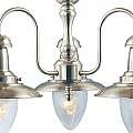 Lampadario Classico Fisher Man Acciaio Argento Vetro 3 Luci E27 5333-3SS