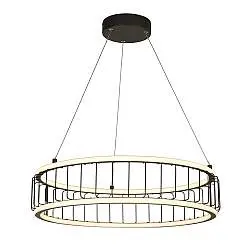 Lampadario Contemporaneo Circolo Acciaio Nero Alluminio Bianco Led 46,4W 3000K
