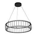 Lampadario Contemporaneo Circolo Acciaio Nero Alluminio Bianco Led 46,4W 3000K 54214-1BK