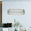 Lampadario Contemporaneo Circolo Acciaio Nero Alluminio Bianco Led 46,4W 3000K 54214-1BK