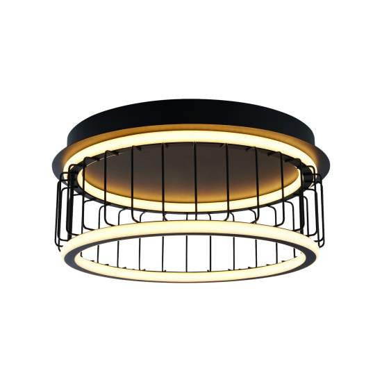 Plafoniera Contemporanea Circolo Alluminio Bianco Silicone Nero Led 40W 3000K 54215-1BK