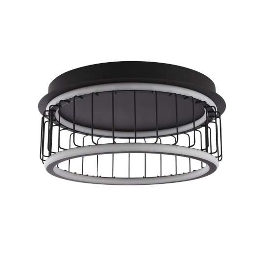 Plafoniera Contemporanea Circolo Alluminio Bianco Silicone Nero Led 40W 3000K 54215-1BK