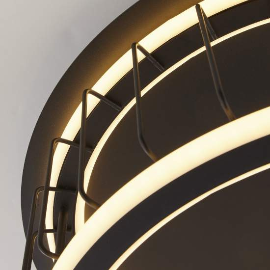 Plafoniera Contemporanea Circolo Alluminio Bianco Silicone Nero Led 40W 3000K 54215-1BK