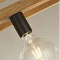 Lampadario Industrial-Nordico Square Legno Marrone Nero 4 Luci E27 54741-4NA