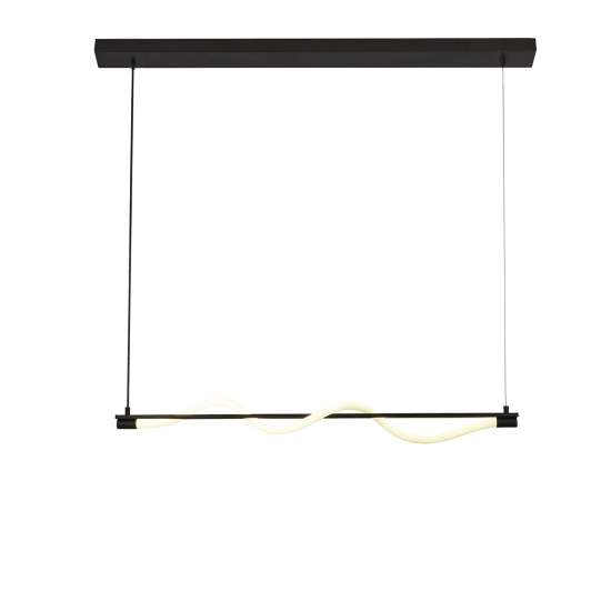 Lampadario Moderno Serpente Acciaio Bianco Policarbonato Nero Led 15W 2700K 57211BK