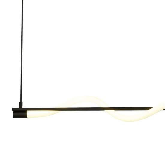 Lampadario Moderno Serpente Acciaio Bianco Policarbonato Nero Led 15W 2700K 57211BK