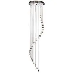 Sospensione Contemporanea Corrider Acciaio Cromo Vetro 1 Luce Gu10