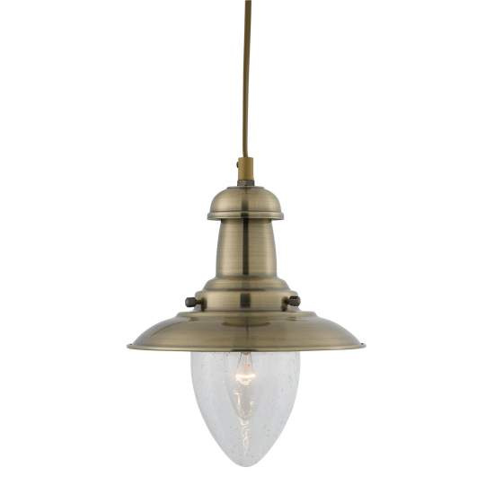 Sospensione Contemporanea Fisher Man Acciaio Adjustable Vetro 1 Luce E27 5787AB
