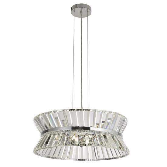 Lampadario Classico I Quartieri Alti Acciaio Cromo Vetro Trasparente 7 Luci G9 59410-7CC