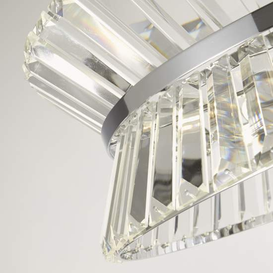 Lampadario Classico I Quartieri Alti Acciaio Cromo Vetro Trasparente 7 Luci G9 59410-7CC