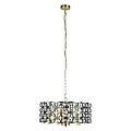 Lampadario Classico Iris Acciaio Ottone Vetro 5 Luci E14 59811-5BSB