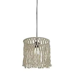 Sospensione Industrial-Nordico Bahamas Acciaio Bianco Tessuto 1 Luce E27