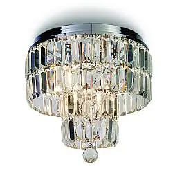 Lampada a Soffitto Classica Impero Acciaio Cromo Vetro Trasparente 4 Luci E14