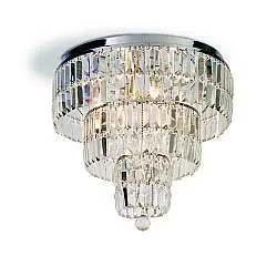 Lampada a Soffitto Classica Impero Acciaio Cromo Vetro Trasparente 6 Luci E14