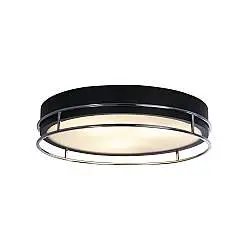 Plafoniera Contemporanea Fenice Acciaio Nero E Cromo Vetro 3 Luci E14 40Cm