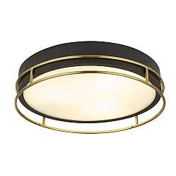 Plafoniera Contemporanea Fenice Acciaio Nero Vetro 3 Luci E14 40Cm