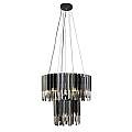 Lampadario Classico Rotunda Acciaio Nero Vetro Fumè 9 Luci G9 62120-9SM