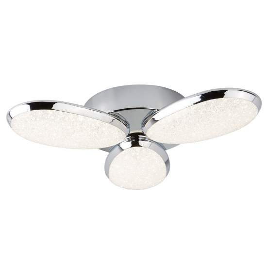 Plafoniera Moderno Lori Acciaio Cromo Vetro Trasparente Led 8W 4000K 6213-3CC