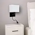 Applique Contemporanea Hotel Acciaio Nero Tessuto 1 Luce E27 6519BK