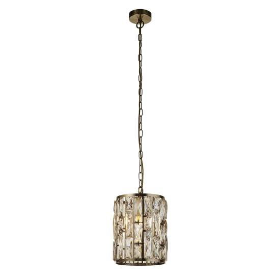 Sospensione Classico Gioiello Acciaio Ottone Vetro 1 Luce E27 6581-1AB